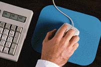 hand on mouse